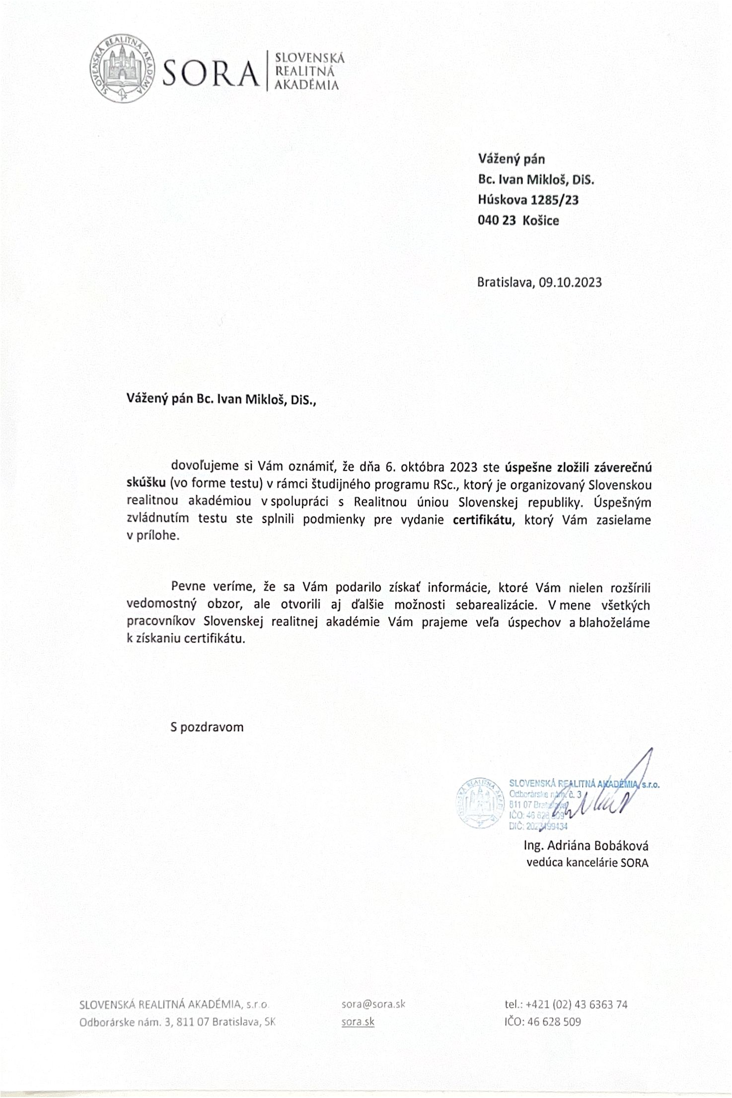Certifikát 6