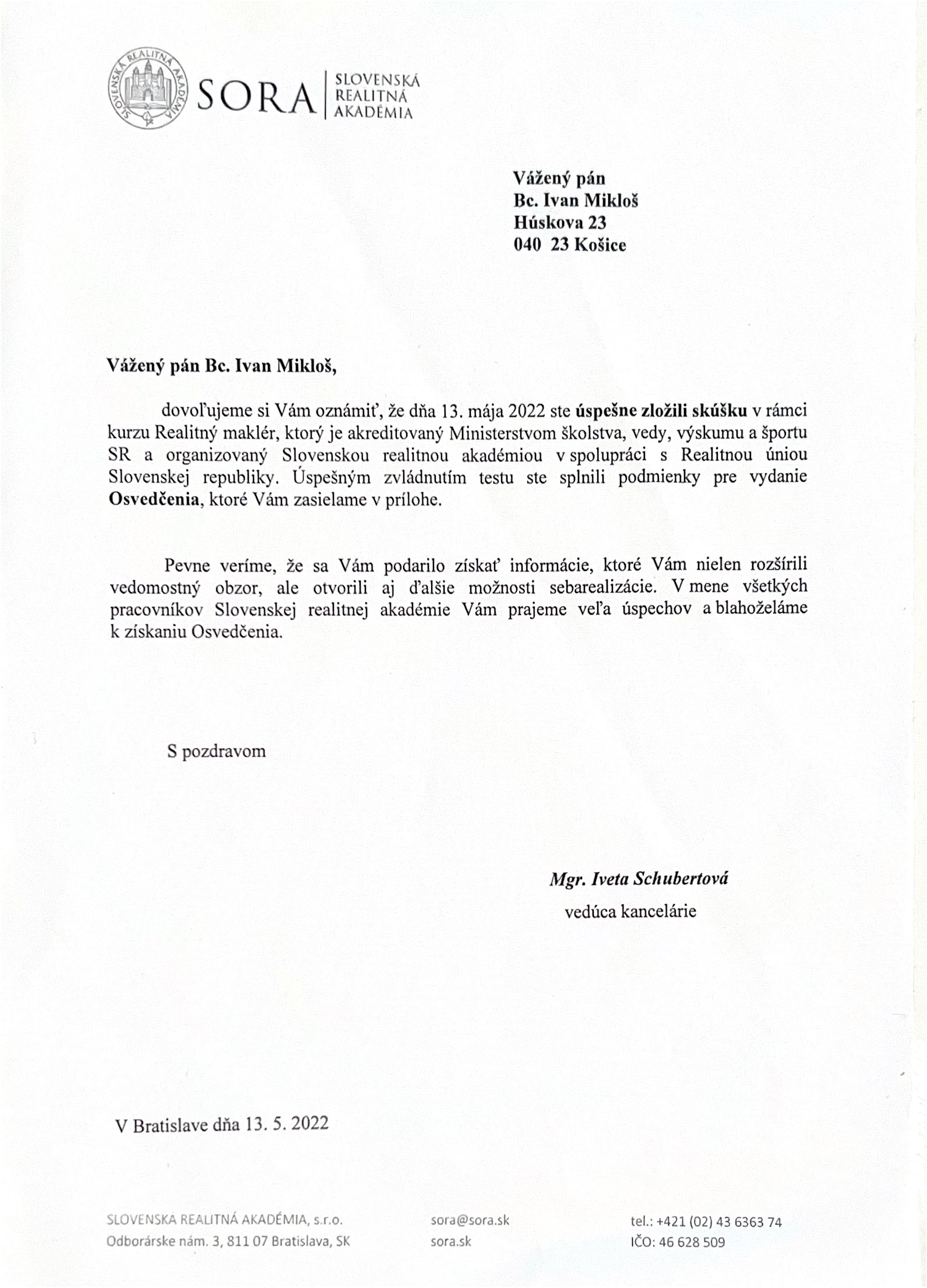 Certifikát 1