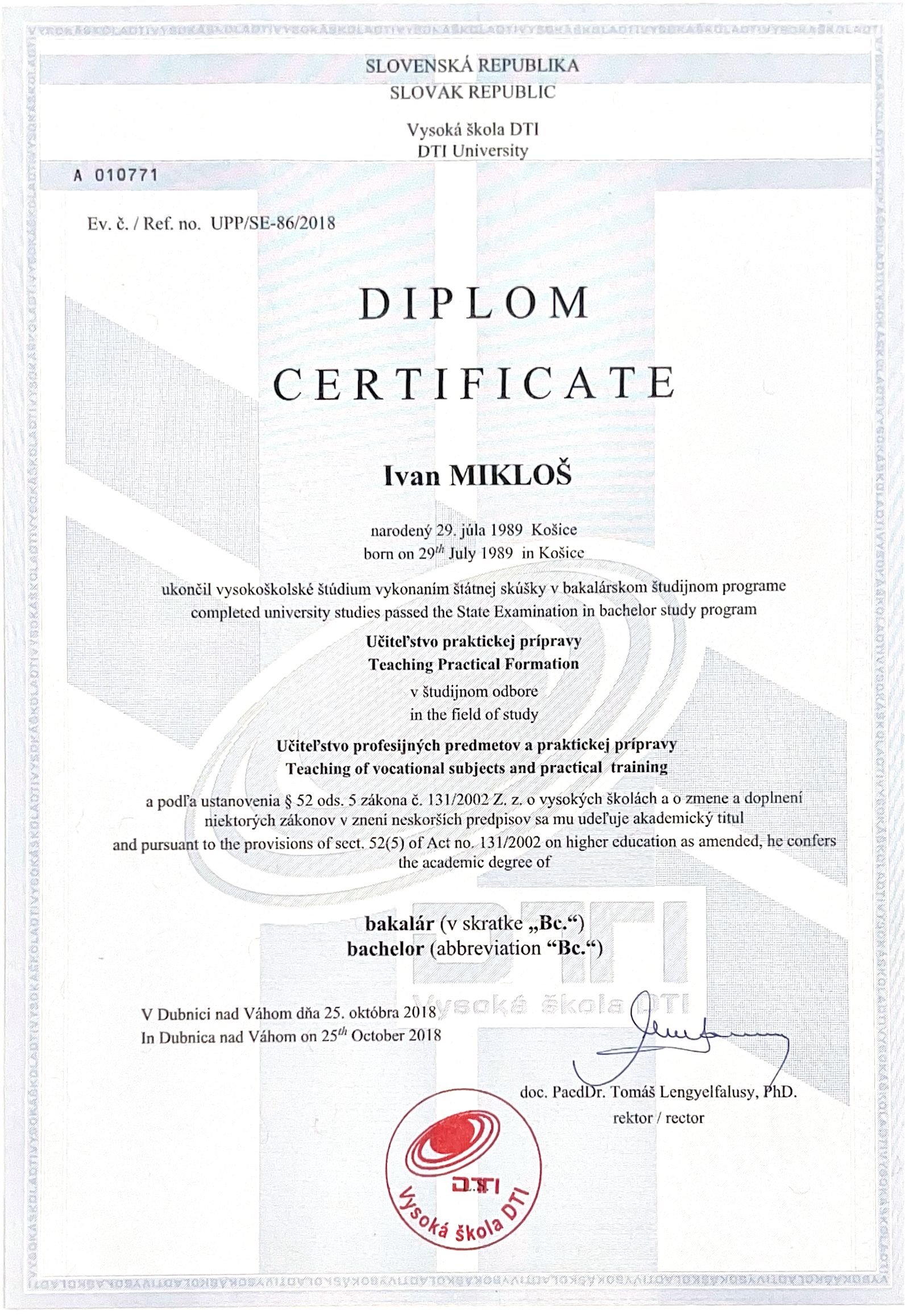 Certifikát 5