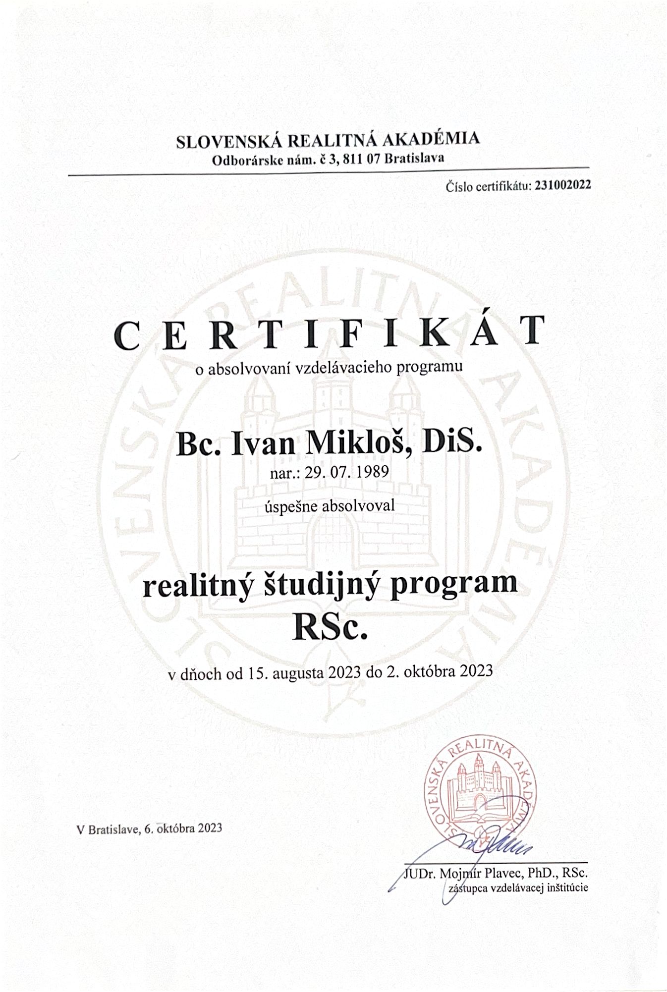 Certifikát 11
