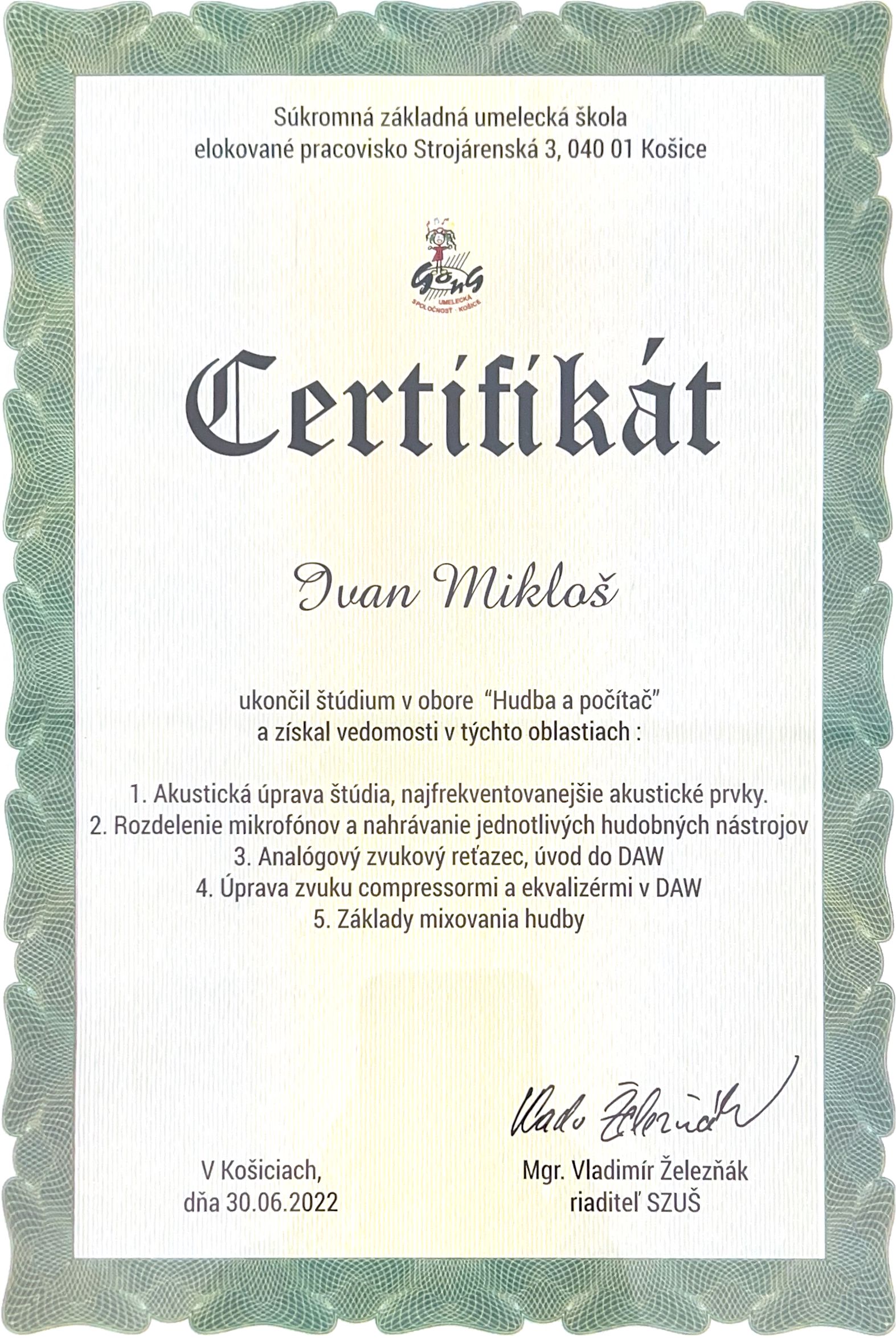 Certifikát 7